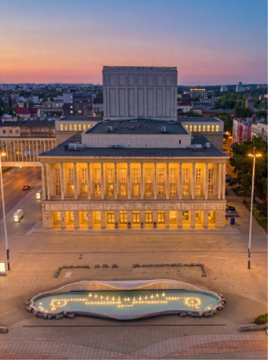 Teatr Wielki i centrum Łodzi